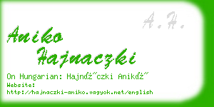 aniko hajnaczki business card